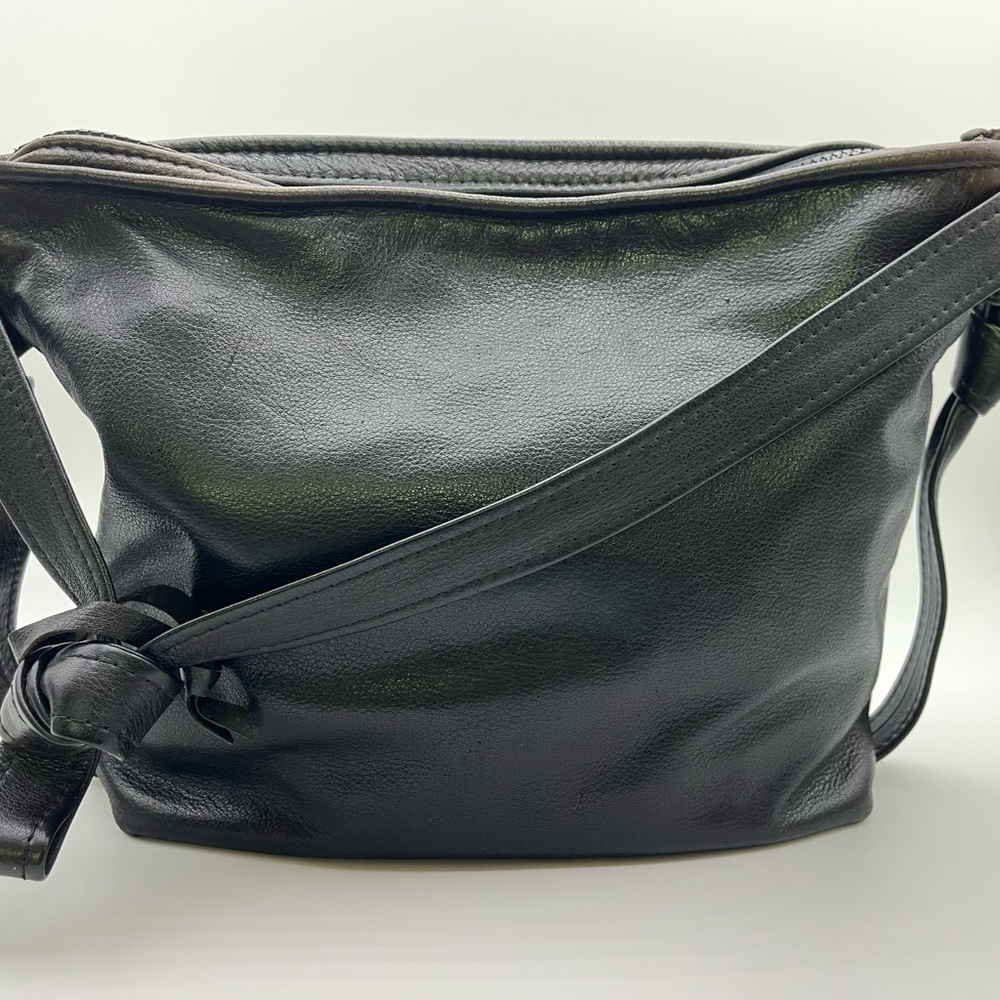 Sleek Black Crossbody Bag with Minimalist Design super soft leather